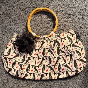 Sourpuss Clothing Love Lost Mermaid Nautical Print Bamboo-Handle Purse